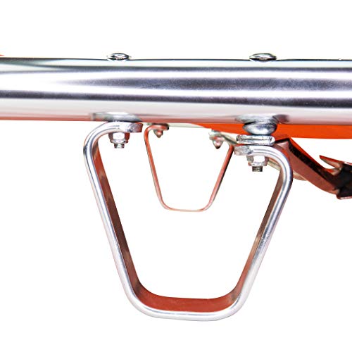 LINE2design Medical Emergency Folding Portable Stretcher with Heavy Duty Handles, Carrying Case and Straps - EMT Backboard Ambulance Folding Stretcher, Secure Patient Transport Mover - Orange