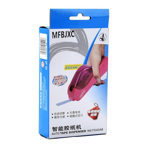 Automatic Tape Dispenser for Wrapping Gifts, Handheld Packaging Tape Dispenser Gun with Cutter, Dispensers for Adhesive Tapes-Pink - color: Pink
