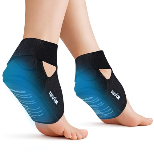 REVIX 2 Packs Heel Ice Pack Wraps, Full Leg Ice Pack Wrap Around Entire Leg