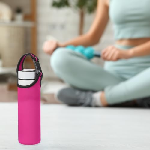 uxcell 2pcs Neoprene Water Bottle Sleeve, 15.5-20oz Insulated Water Glass Bottle Carrier Bag Collapsible Drink Bottle Sleeve Cover Holder with 2 Straps, Rose Red - color: Rose Red