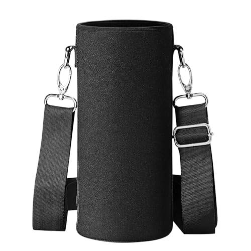 BUZIO Water Bottle Insulated Sleeve, Bottle Carrier with Strap - color: New Black, size: 40oz