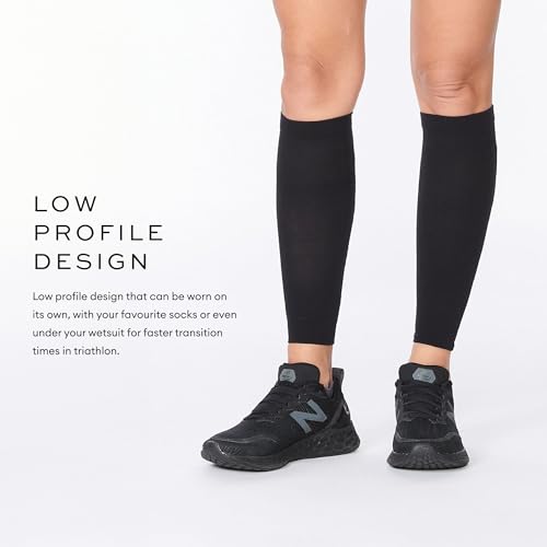 2XU Unisex X Compression Calf Sleeves - color: Titanium/Black, size: X-Small
