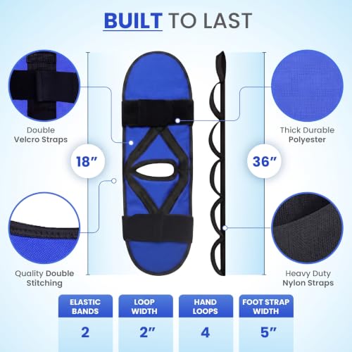 Knee Recovery Strap for Post-Surgery Rehab - Recover from Knee Replacement, ACL, MCL- Physical Therapy Aid for Bed Mobility, Seniors & Elderly, Foot & Calf Stretcher for Plantar Fasciitis
