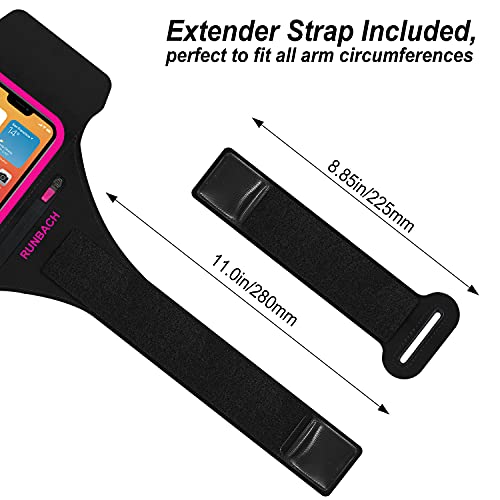 Armband for iPhone 17 Pro Max/16 Pro Max/16 Plus/15 Pro Max/15 Plus/iPhone 14,13,12,11 Pro Max/XS Max,Water Resistant Sport Armband with Zipper Slot for Airpods and Keys (Pink) - color: Pink