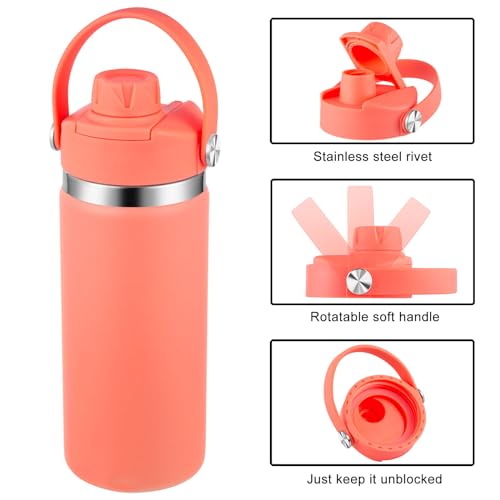 Lid for Hydro Flask 32 40 oz Wide Mouth, Replacement Lids Compatible with Hydro Flask Wide Mouth Water Bottle, Top Spout Lid with Handle, Wide Mouth Lid Chug Cap Accessories - color: Hibiscus - 1 Pack