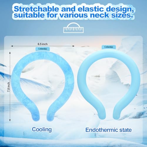 Neck Cooling Tube with Insulated Bag, Reusable PCM Ice Ring, Neck Cooler - color: Blue*2