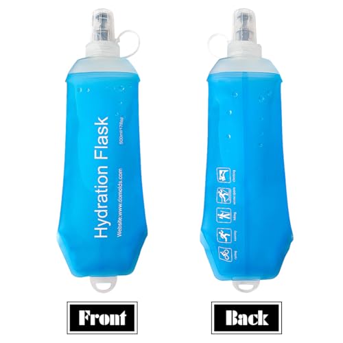 Soft Flask, TPU Collapsible Runner Water Bottle, for Hydration Flask/Running Vests-Running, Hiking, Cycling Folding Bottle (250 ml) - Blue