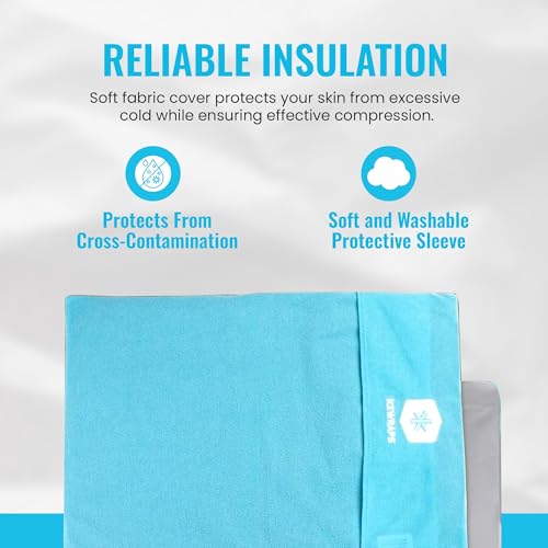 ICEWRAPS Fabric Cover for 10 x 14 Clay Pack, Reusable Ice Pack Cover - Blue - size: 10”x14”, style: Fabric Cover Only
