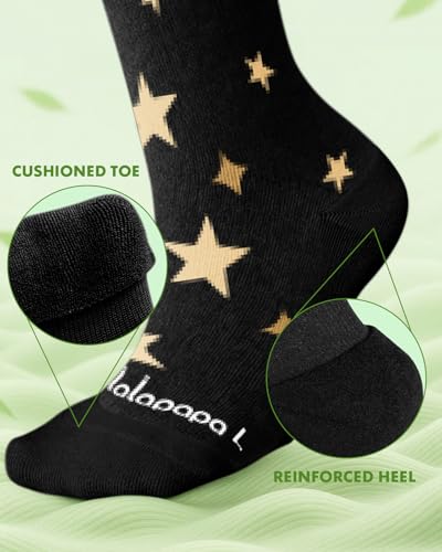 Bamboo Viscose Compression Socks for Women Men - color: Moon and Stars, size: Small-Medium