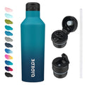 BJPKPK 25oz Insulated Thermal Water Bottle, Straw & Handle, Stainless Steel - color: Indigo Black, size: 25 Ounces