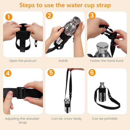 Water Bottle strap,Simple&Adjustable Crossbody strap(Bottle Excluded) - color: Blue12-32oz
