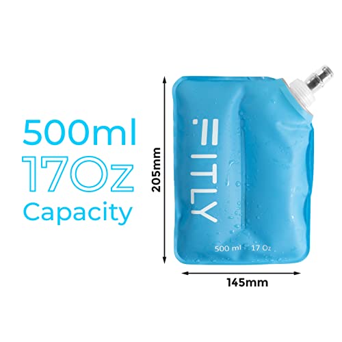 FITLY 500ml Soft Flask with Hydration Tube - Collapsible Water Bladder