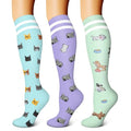 FEYHAY Copper Compression Socks (3 Pairs) 15-20 mmHg Circulation is Best Athletic & Daily for Men & Women, Running, Climbing - color: 28 Pattern 1, size: Small-Medium