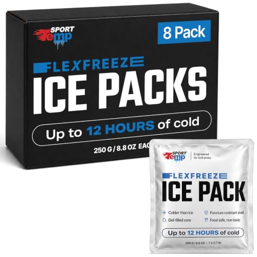 Sport Temp Reusable Gel Ice Packs for Coolers - size: 8 PACK / 250g Each
