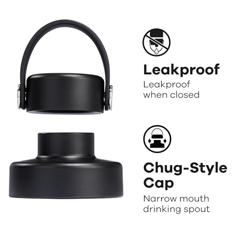 Hydro Flask Lid – Chug Cap Replacement Lid for Wide Mouth Water Bottles Black - color: Black, style: Chug Cap