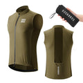 ROCKBROS Men's Cycling Vest Lightweight Windbreaker Bike Vest with Pocket - color: Brown, size: Large