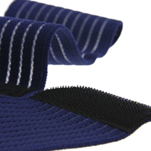BXT A Pair (2 Pieces) Elastic Breathable Wrap Ankle Support Brace Compression Knee Elbow Wrist Ankle Hand Support Wrap Sports Bandage Strap with Hook & Loop Fastener Straps - color: Blue, 2-Pack