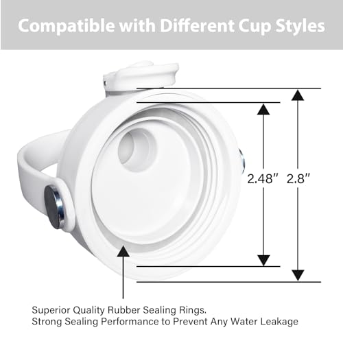 SENDESTAR Straw Lid for Hydroflask Wide Mouth Water Bottle with 12,16,18,20,24,32,40,64 oz, Auto Flip Straw Top Cap fit Most Wide Mouth Bottles, Sports Cap Water Bottle Accessories Top Replacement - color: White