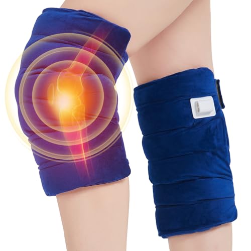 Knee Heating Pad for Arthritic, 2PCS Super Soft Electric Heat Pad for Leg, 20s Fast Heating Knees Warmers with 10-90min Auto-Off Timer, 86-158℉ Heat Level (No Battery, No Vibration)