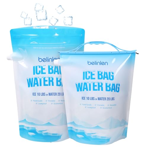6 Pack Reusable Ice Bags for Cooler 5lb / 10lb Cooler Ice Cube Bag - size: 10lb/6Pack