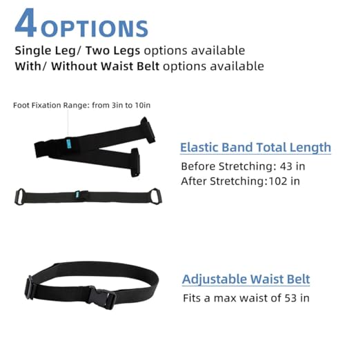 Stretch Bands for Exercise – Leg Stretching Strap for Physical Therapy, Hands-Free/Manual Options for Elderly Rehabilitation Bedridden Patients Lower Limb Myasthenia Surgery Recovery (2 Feet) - color: 2 Feet