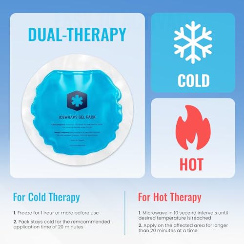 ICEWRAPS 4 inches Round Reusable Ice Packs with Cloth Backing, 5-Pack Blue - color: Blue