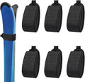 6pcs Fastener Straps, 19x2.1 Inch Ski Tapes with Protector Pads Adjustable Ski Wraps Gear Storage Ties for Boards Poles Winter Sports Accessories (Black)