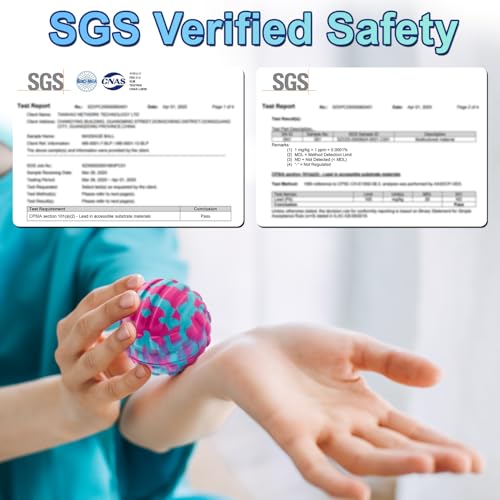 Deep Tissue Massage Ball for Exercise & Recovery - SGS Certification - Targets Back, Shoulder, Legs&Feet - Relieves Muscle Knots, Joint Pain&Tightness, Pressure Point Therapy- Myofascial Release Ball - color: Blue&pink, size: 1-Pack | 2.8-inch