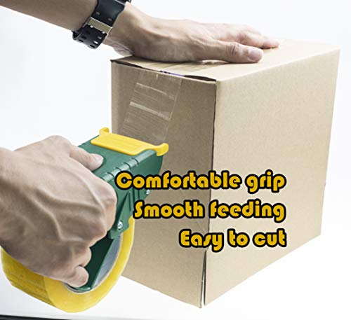 2 Inch Packing Tape Gun Dispenser, Width-Adjustable Box Sealer, Lightweight Ergonomic Industrial Heavy Duty Tape Cutter for Carton, Packaging and Box Sealing, Red