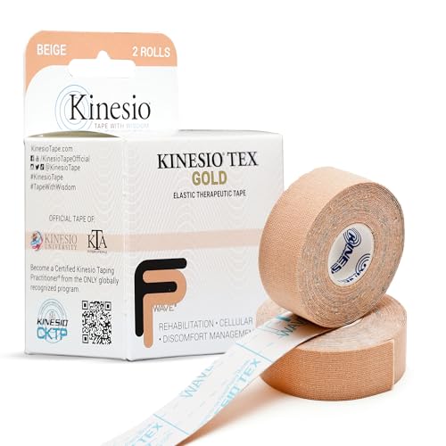 Kinesio Taping - Elastic Therapeutic Athletic Tape Tex Gold FP - Beige - 1in x 5m Roll