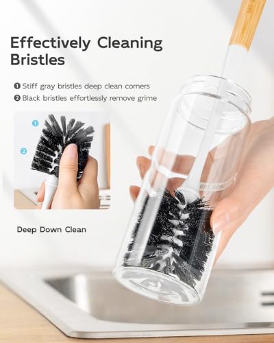 MR.SIGA Water Bottle Brush, Long Handle Bottle Brush for Sports Bottles - color: White