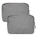 Small Makeup Bag For Purse, 2 Pack Nylon Travel Toiletry Pouch - color: Small Grey