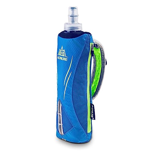 Azarxis TPU Soft Flask Collapsible Water Bottles BPA-Free 250ml 350ml 500ml for Hydration Vest Pack Running Hiking Cycling Climbing - color: A - Black 500ml Handheld Bottle