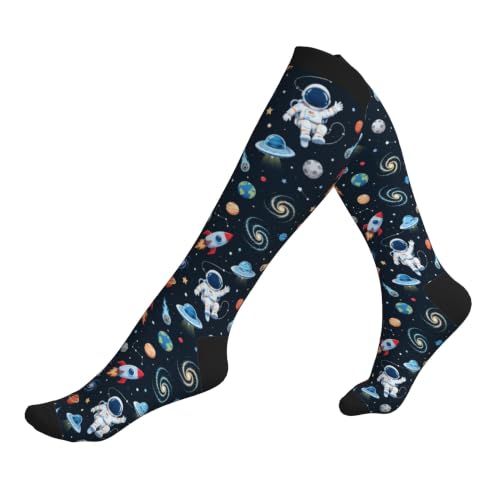 Compression Socks Women and Men 15-20mmHg-Circulation Support Socks for Athletic Running Cycling - color: Astronaut