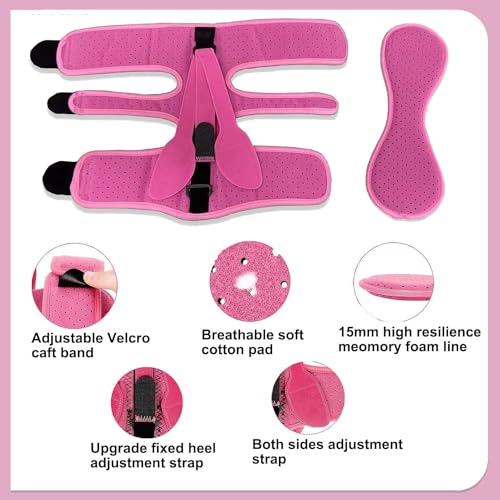 Plantar Fasciitis Night Splint-Adjustable Planter Facetious Relief Brace,Plantar(Pink-2PC)