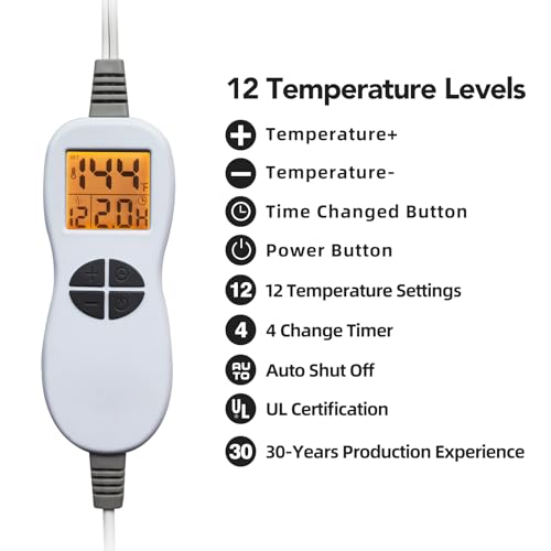 Ruqiji 19" x 24" Weighted Neck&Shoulder Heating Pad, 2.5lbs with 12 Temperature Settings&Countdown Timer,Pain Relief for Neck/Shoulders/Menstrual Pain(Light Tan) - color: 02-light Tan
