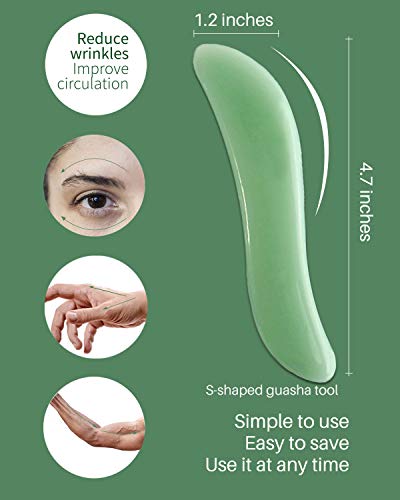 MoHern 4 Pcs Gua Sha Massage Tools for Face and Body, Light Green
