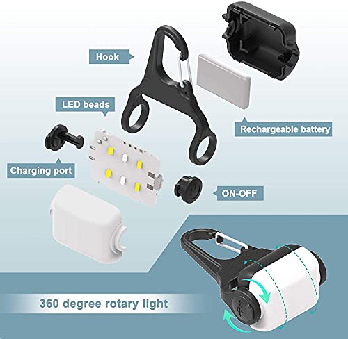 Dog Lights for Night Walking, Clip on Dog Collar Light - 3 Modes, USB-C Rechargeable, IP65 Waterproof, LED Safety Light for Running, Camping, Climbing, Bike - color: White-3pcs-3Modes