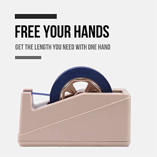 Lichamp Desktop Tape Dispenser Holder with Large 3 Inch Core for Masking, Heat Transfer, Painters, Freezer, Kitchen Tape (Pack of 3) - size: 8 x 3 x 3.8 inches (Pack of 3)