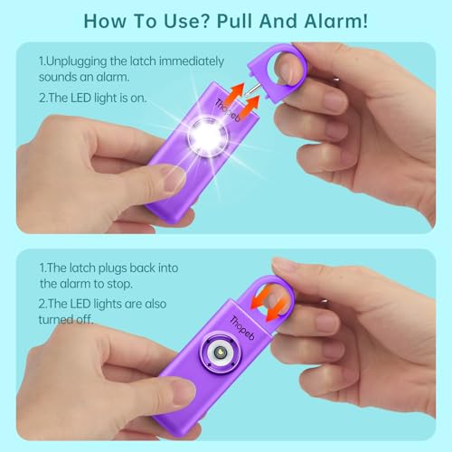 Thopeb Personal Safety Alarm for Women – Superior Loud Siren & SOS Strobe - color: Deep Purple