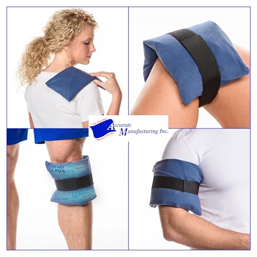 Flexible Reusable Gel Pack 6"x10" - Flexible Gel Packs for Neck, Wrist, Arm, Back and Shoulder Pain Relief - Versatile Hot or Cold Gel Packs for Injuries, Sore Muscles or Toothache Pain Relief, Blue