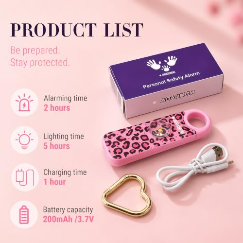 Rechargeable Personal Safety Alarm for Women - color: Cheetah
