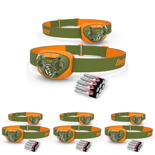 Energizer LED Headlamp PRO, IPX4 Water Resistant Head Light (Pack of 8) - color: Green/Orange, size: 8-Pack