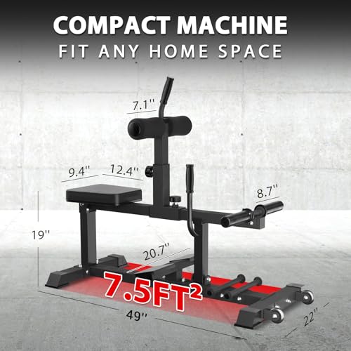 GMWD Adjustable Seated Calf Raise Machine with Band Pegs for Leg Training and Exercise - Home Gym Equipment - color: Black