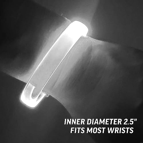 4 Magic Band Pack | Glow in The Dark | Flashing Light up for Concerts | Running Lights for Runners | Glow in The Dark Bracelets | Led Bracelet - color: White