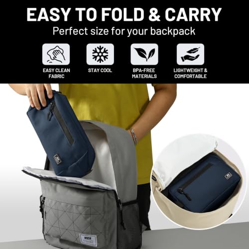 MIER Small Freezable Snack Bags Mini Cooler with 2 Gel Packs, Dark Blue - color: Dark Blue