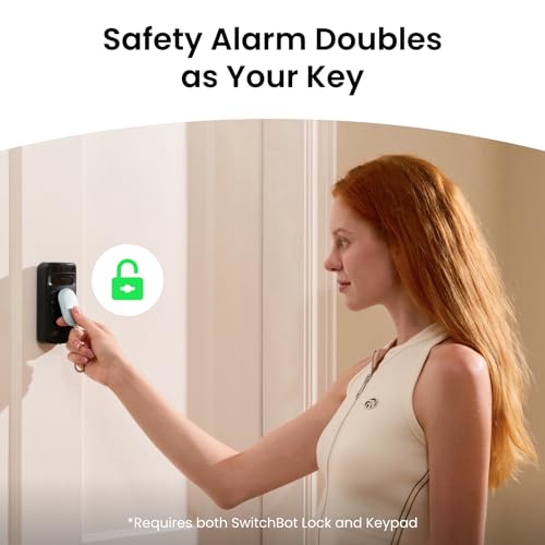 SwitchBot 130 dB Personal Safety Alarm for Women with Apple Find My APP, Extra-Loud Siren & Strobe Light, Waterproof Self Defense Keychain for Women, College Girls and Kids (Black) - color: Black