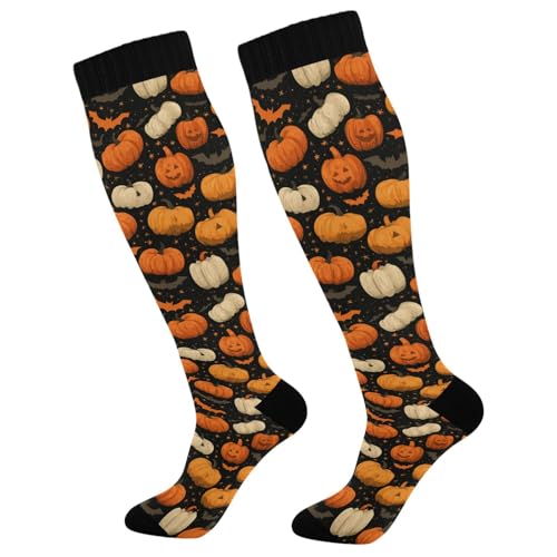 Wusikd Milk Cow Compression Socks for Women and Men Circulation Flowers Long Socks for Athletic Running 2 - color: Bats