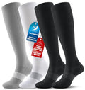 PULIOU Compression Socks for Women Men 15-20 mmHg Easy On Off,2 Pairs - color: 2black/1white/1grey, size: Small-Medium