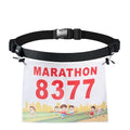 Race Bib Belt for Marathon Trail Running- Adjustable Hooks,6 Gel holders